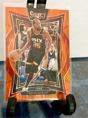 Kevin Durant Basketball Card Select Concourse Orange Flash Prizm